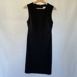 Bisou Bisou Michelle Bonbot black sleeveless midi dress formal size 6 classic